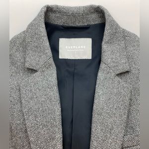 Everlane Oversized Grey Herringbone Wool Blend Blazer